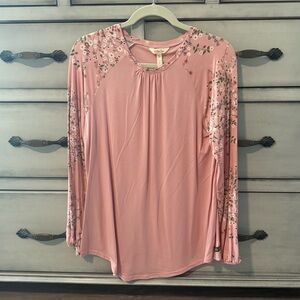 Matilda Jane Buttery Soft pink floral top -Sz. M